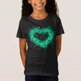 St. Patrick's day | Spuitverf, glitterend hart T-shirt
