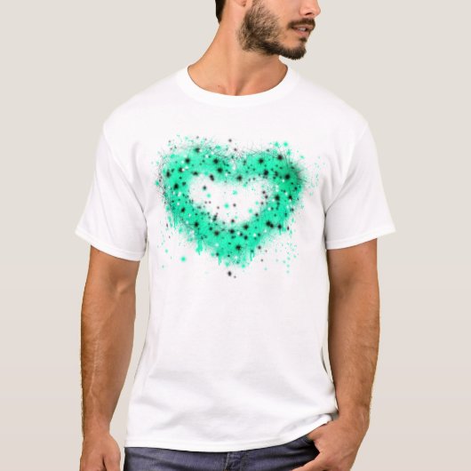 St. Patrick's day | Spuitverf, glitterend hart T-shirt (Voorkant)