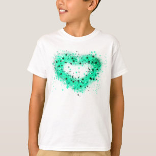 St. Patrick's day   Spuitverf, glitterend hart T-shirt