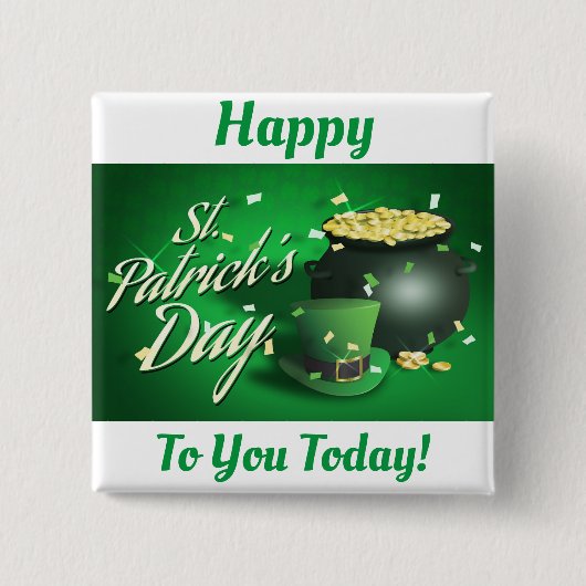 St. Patrick's Day Square Button (Voorkant)