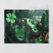 St. Patricks Day Steampunk Vlinder Feestdagenkaart (Voorkant)