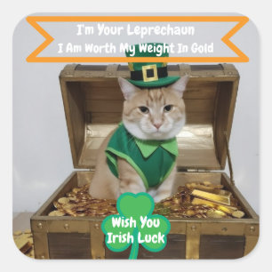 St. Patrick's Day sticker met kattenhumor 