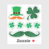 St Patrick's day stickers - klaver pet snor (Vel)