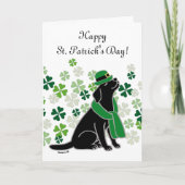 St. Patrick's Day Stijlvolle zwarte labrador klave Kaart (Voorkant)