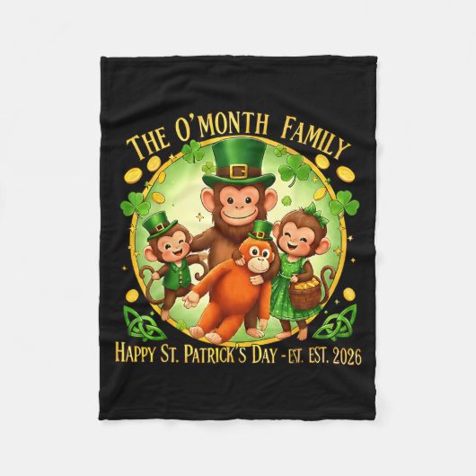 St. Patrick's Day stomp aap grappig schattig dier Fleece Deken (Voorkant)