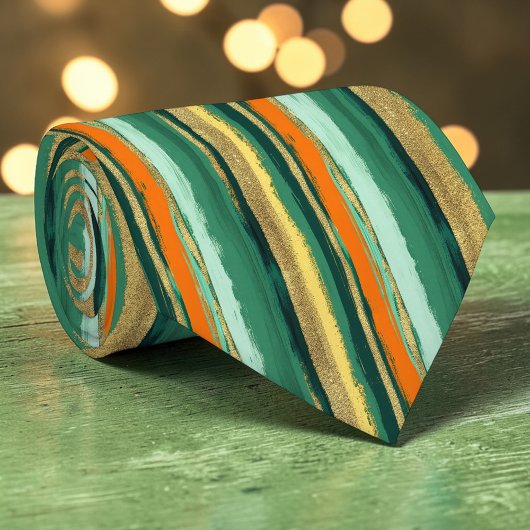St. Patrick's Day Striped Custom Necktie Stropdas
