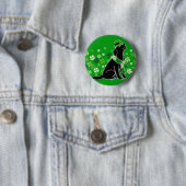 St. Patrick's Day Stylish Black Labrador Ronde Button 5,7 Cm (In situ)