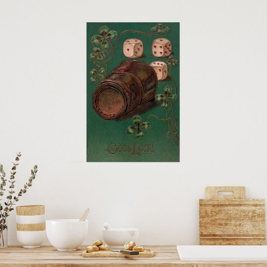 St. Patrick's Day, succes Ierse dobbelstenen Poster (Keuken)