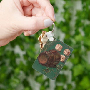 St. Patrick's Day, succes Ierse dobbelstenen Sleutelhanger