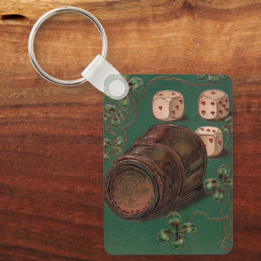 St. Patrick's Day, succes Ierse dobbelstenen Sleutelhanger (Voorkant)