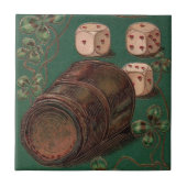 St. Patrick's Day, succes Ierse dobbelstenen Tegeltje (Voorkant)