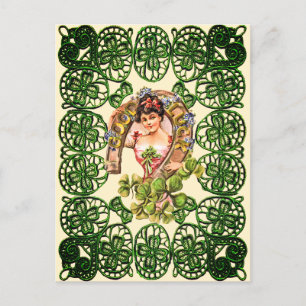  St Patrick's Day Succes Meisje Shamrock Feestdagenkaart