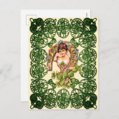  St Patrick's Day Succes Meisje Shamrock Feestdagenkaart (Voorkant / Achterkant)