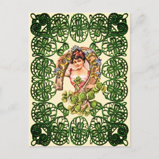  St Patrick's Day Succes Meisje Shamrock Feestdagenkaart (Voorkant)