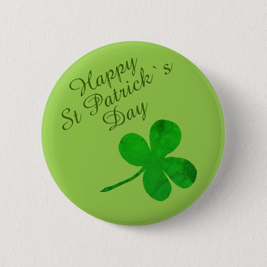St Patrick's Day Succes Shamrock Ronde Button 5,7 Cm (Voorkant)