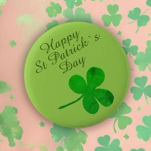 St Patrick's Day Succes Shamrock Ronde Button 5,7 Cm