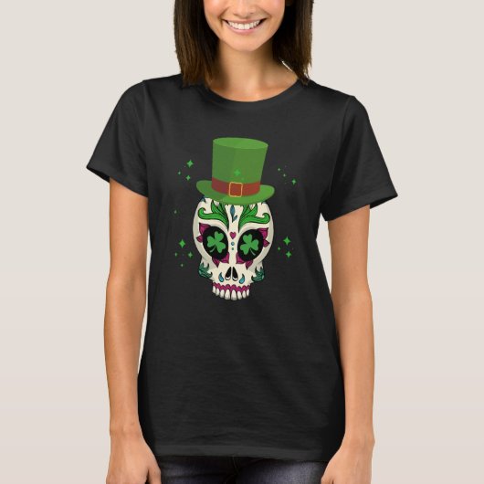 St Patricks Day Sugar Skull Saint Patricks Day of  T-shirt (Voorkant)
