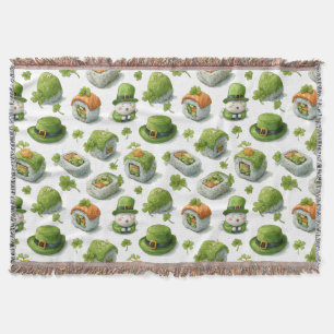 St. Patrick's Day Sushi Rolls & Shamrock Deken