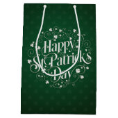 St. Patrick's Day - Swirled Word Art Medium Cadeauzakje (Achterkant)