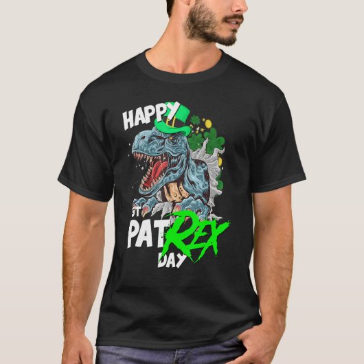 St Patricks Day T-Rex Happy Pat Rex Day Dinosaur T-shirt (Voorkant)