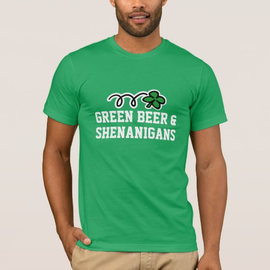 St Patricks Day T shirt | Groen bier en shenanzen (Voorkant)