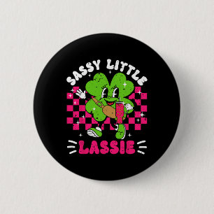 St Patricks Day T-shirt Sy Little Lie Kinderen Mei Ronde Button 5,7 Cm