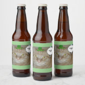 St. Patrick's Day Tabby Cat Bier Etiket (Flessen)