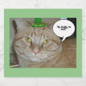 St. Patrick's Day Tabby Cat Bier Etiket (Enkel label)