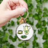 St. Patrick's Day Tea Set Ierse Sleutelhanger (Hand)