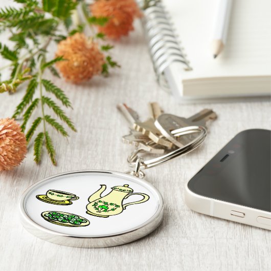 St. Patrick's Day Tea Set Ierse Sleutelhanger (Zijkant)
