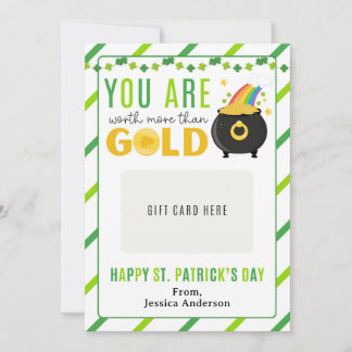St. Patrick's Day Teacher Appreciation Gift Card Kaart