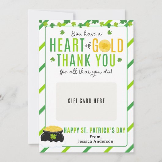 St. Patrick's Day Teacher Appreciation Gift Card Kaart (Voorkant)