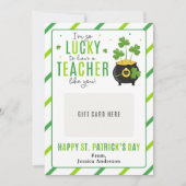 St. Patrick's Day Teacher Appreciation Gift Card Kaart (Voorkant)