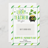 St. Patrick's Day Teacher Appreciation Gift Card Kaart (Voorkant / Achterkant)