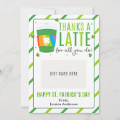 St. Patrick's Day Teacher Coffee Gift Card Holder Kaart (Voorkant)