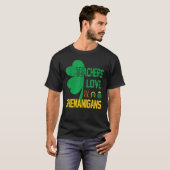 St Patricks Day Teachers Love Shenanigans Half Sha T-shirt (Voorkant volledig)