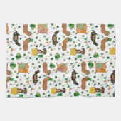 St. Patrick's Day Teckel Lucky Dogs Theedoek (Horizontaal)