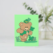 St. Patrick's Day Teddy Bear Briefkaart (Staand voorkant)
