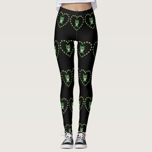St. Patrick's Day Teddy Bear Leggings (Voorkant)