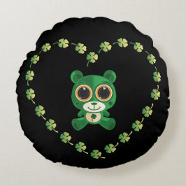 St. Patrick's Day Teddy Bear Rond Kussen