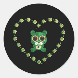St. Patrick's Day Teddy Bear Ronde Sticker