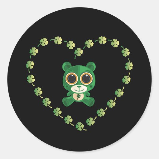 St. Patrick's Day Teddy Bear Ronde Sticker (Voorkant)