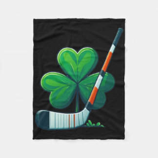 St Patricks Day Tee Shamrock Shirt Hockey St Patri Fleece Deken
