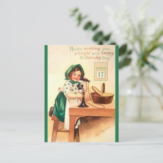  St Patricks Day telefoontje Briefkaart (Staand voorkant)