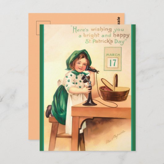  St Patricks Day telefoontje Briefkaart (Voorkant / Achterkant)