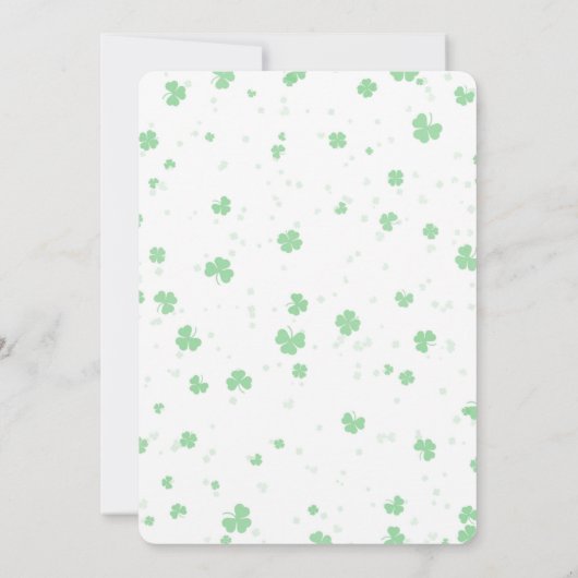 St Patrick's Day thema Vrijgezellenfeest, klavers Kaart (Achterkant)