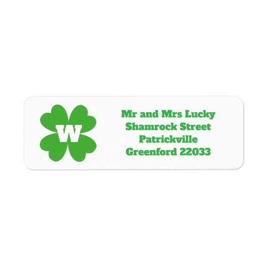 St Patrick's Day Themed Address Label (Voorkant)