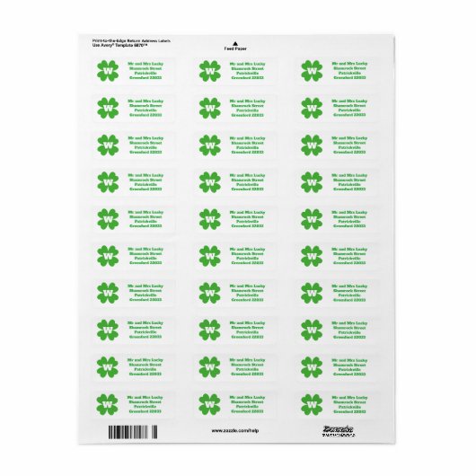 St Patrick's Day Themed Address Label (Full Sheet)