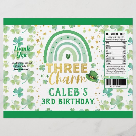 St Patrick's Day Three is een Charm Chip Bag Wrapp Flyer (Voorkant)