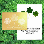 St. Patrick's Day Three Leaf Clovers Vakantie Folie Kaarten